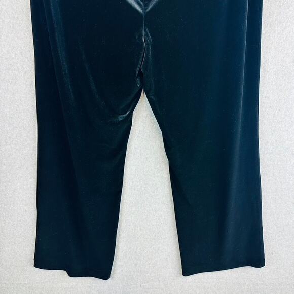 Susan Graver Womans Size XL Pants Wide Leg Velvet Pull On Black Stretch - Picture 6 of 8